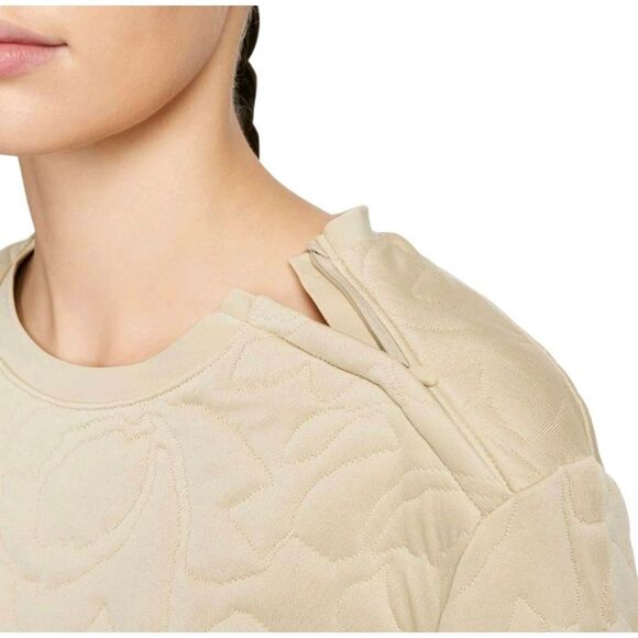 Nike Dri-Fit Golf "The League" Tan Quilted Sweatshirt w Pockets & Zip Neck NEW - Picture 5 of 16